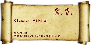 Klausz Viktor névjegykártya