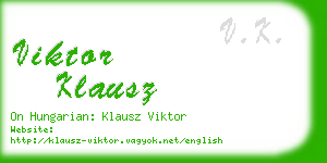 viktor klausz business card